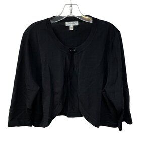 Dressbarn Women’s Black Top Button Cropped Party Cardigan 18/20 Cover Up